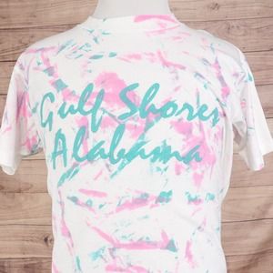 VINTAGE GULF SHORES ALABAMA TRAVEL AOP ALL OVER PRINT SINGLE STITCH‎ TSHIRT XL